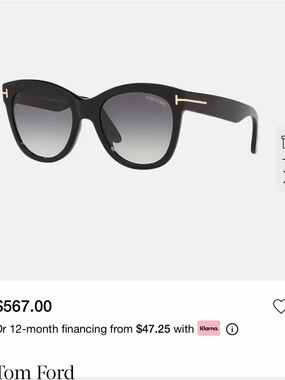 Tom Ford Black Women's Oversized Sunglasses with Gold Accents